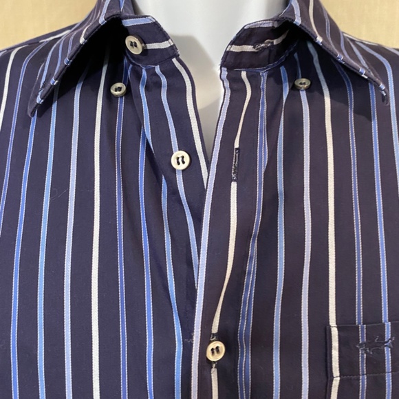 PAUL & SHARK Men’s Blue Striped Button Down Shirt Sz M - Picture 4 of 9